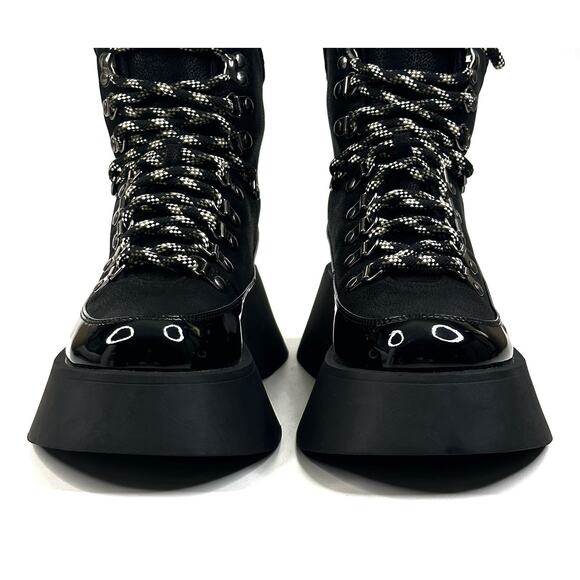 Circus NY by Sam Edelman Gail Black Lace-up Hiker Platform Boots Womens 6M New - Picture 3 of 13